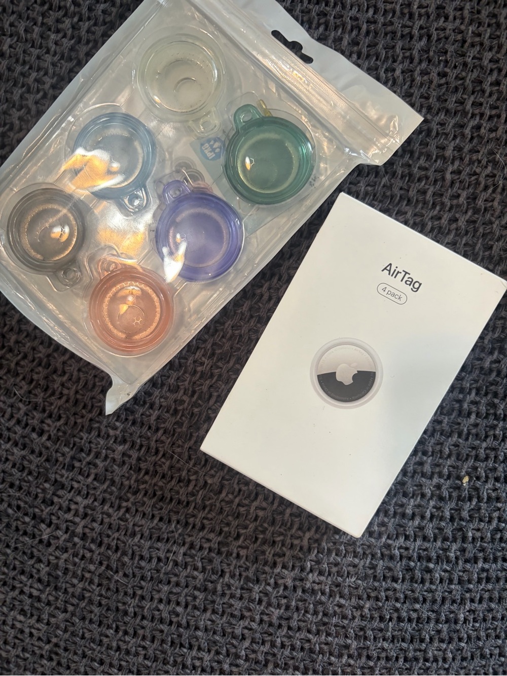 Apple AirTag (1 Pack) with Multicolor Protective Cases - White
